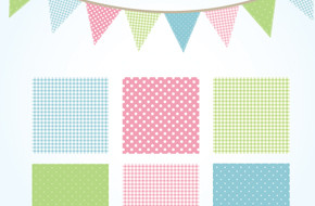 Free Shabby Chic Vector Bunting and Patterns