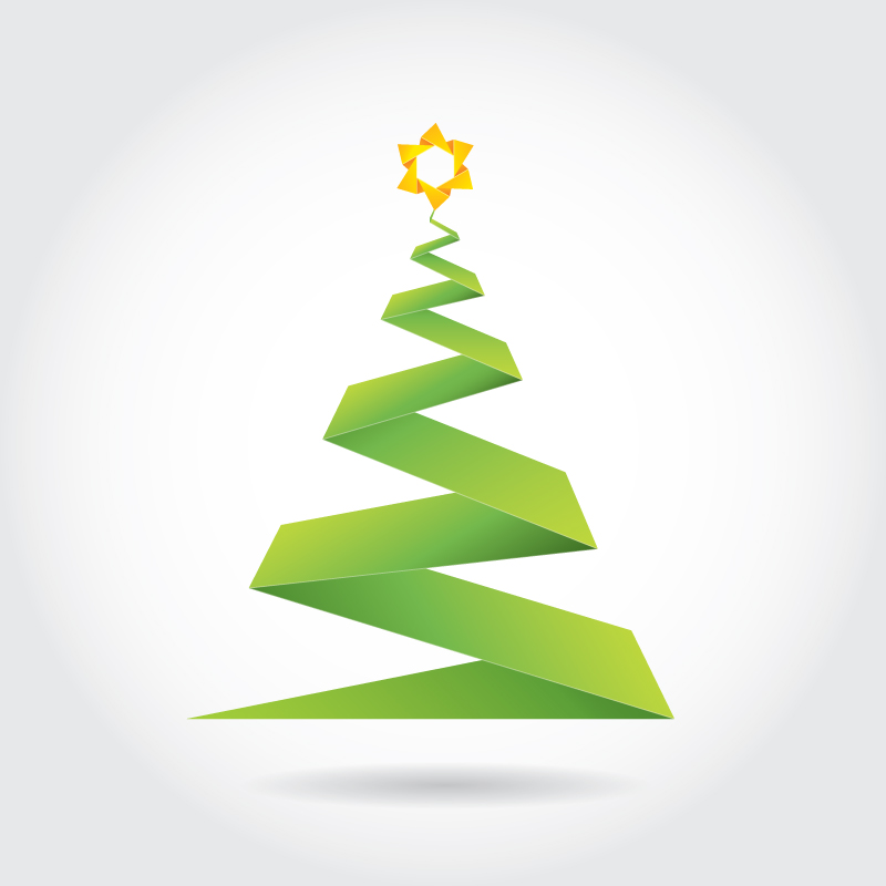 Origami Christmas Tree Vector