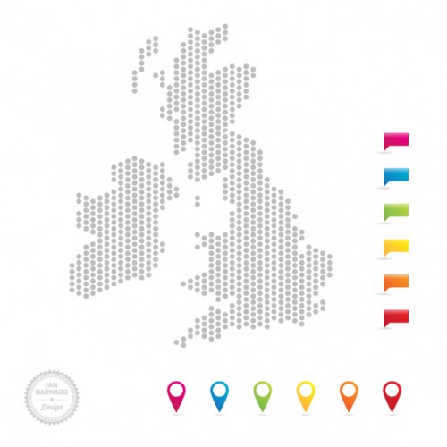 UK map icon pointers 