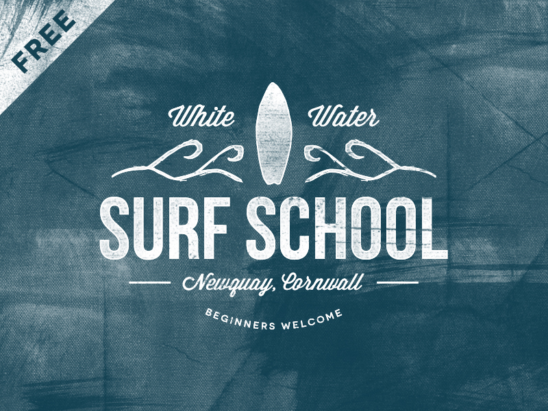 Free Vintage Surf School Logo